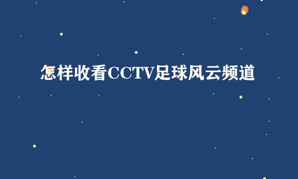 怎样收看CCTV足球风云频道