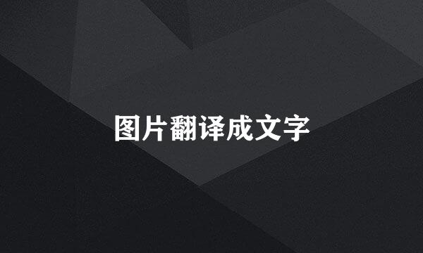 图片翻译成文字