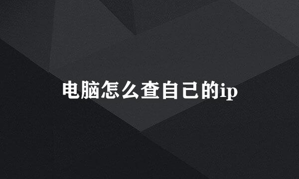 电脑怎么查自己的ip