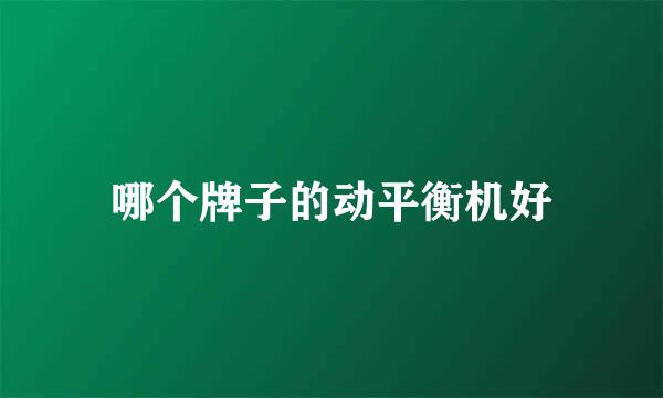 哪个牌子的动平衡机好