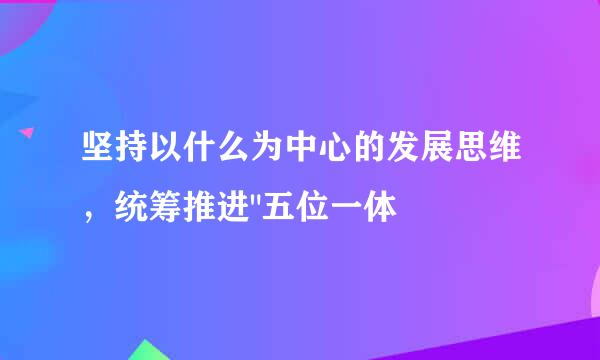 坚持以什么为中心的发展思维，统筹推进