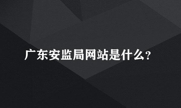 广东安监局网站是什么？