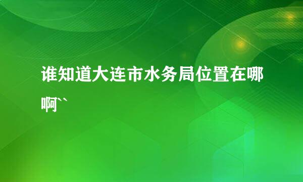 谁知道大连市水务局位置在哪啊``