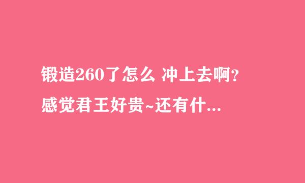 锻造260了怎么 冲上去啊？ 感觉君王好贵~还有什么好办法啊？