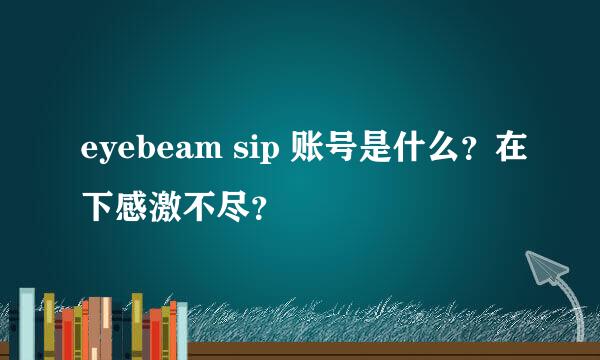 eyebeam sip 账号是什么？在下感激不尽？