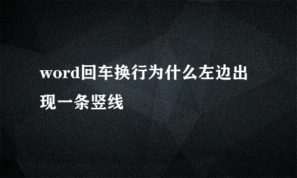 word回车换行为什么左边出现一条竖线