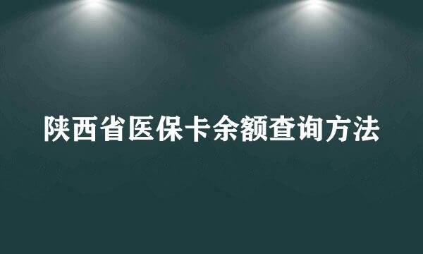 陕西省医保卡余额查询方法