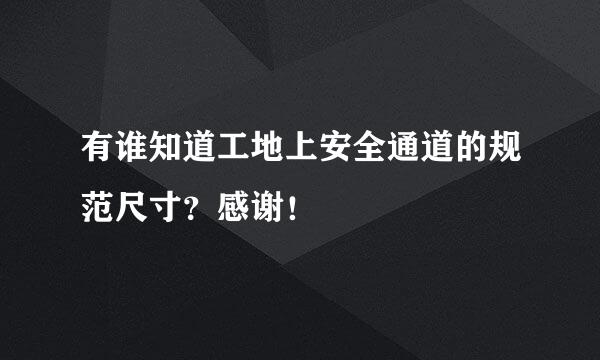 有谁知道工地上安全通道的规范尺寸？感谢！