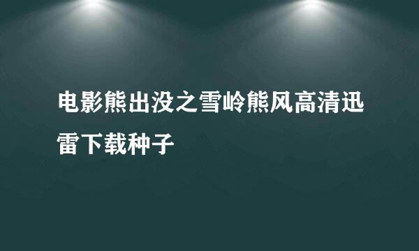 电影熊出没之雪岭熊风高清迅雷下载种子