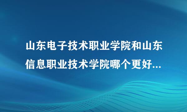 山东电子技术职业学院和山东信息职业技术学院哪个更好点啊 详细点 谢了