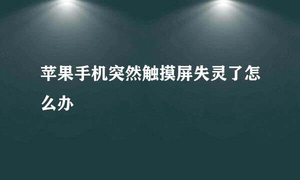 苹果手机突然触摸屏失灵了怎么办