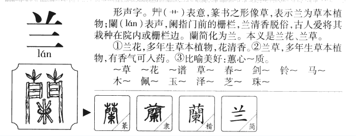 兰字草书