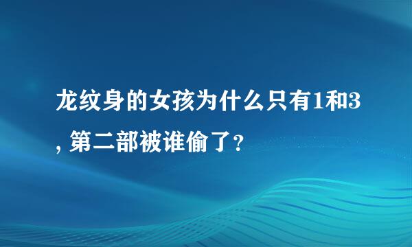 龙纹身的女孩为什么只有1和3, 第二部被谁偷了？