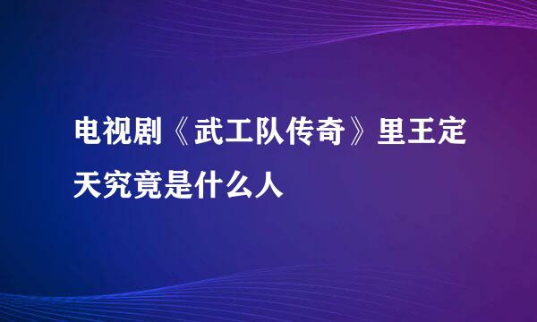 电视剧《武工队传奇》里王定天究竟是什么人