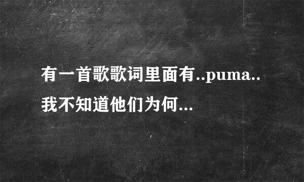 有一首歌歌词里面有..puma..我不知道他们为何离去..我只记得这两句歌词了..求歌名！！