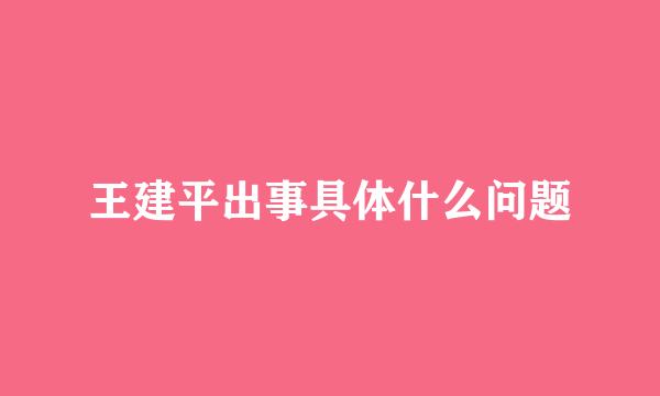 王建平出事具体什么问题