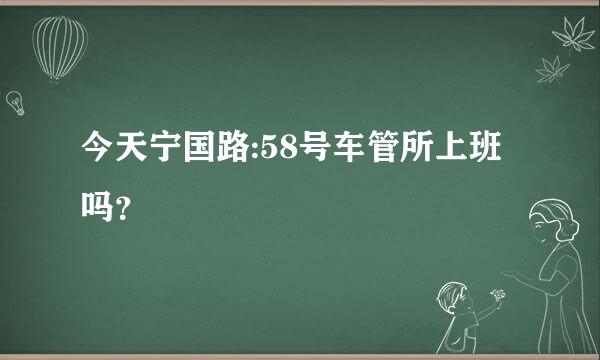 今天宁国路:58号车管所上班吗？