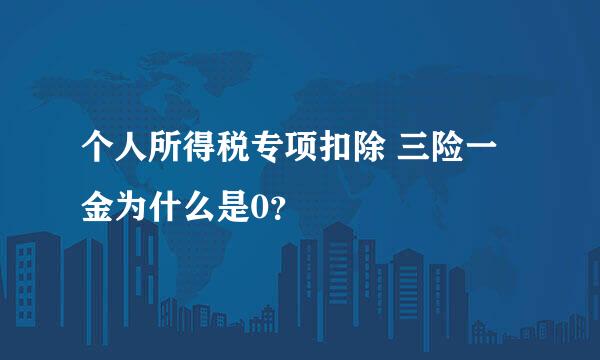 个人所得税专项扣除 三险一金为什么是0？