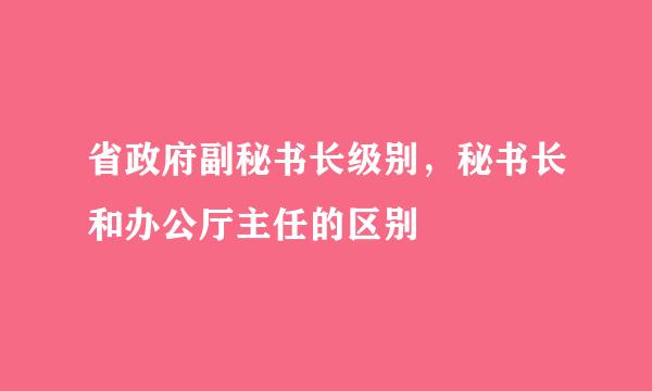 省政府副秘书长级别，秘书长和办公厅主任的区别