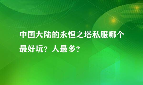 中国大陆的永恒之塔私服哪个最好玩？人最多？