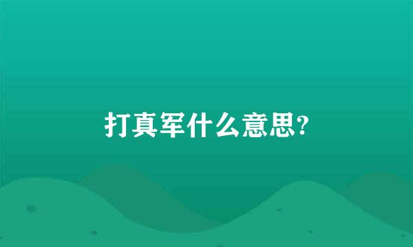 打真军什么意思?