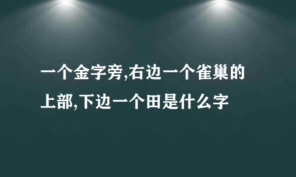 一个金字旁,右边一个雀巢的上部,下边一个田是什么字