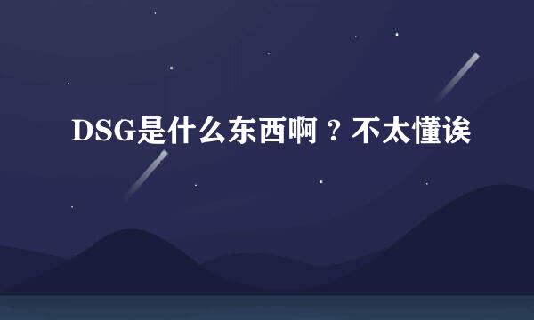 DSG是什么东西啊 ? 不太懂诶