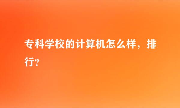 专科学校的计算机怎么样，排行？