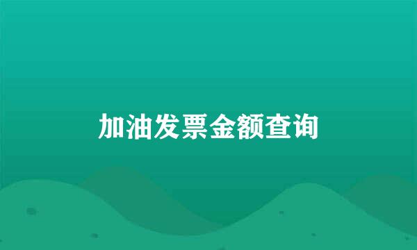 加油发票金额查询