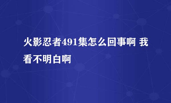 火影忍者491集怎么回事啊 我看不明白啊