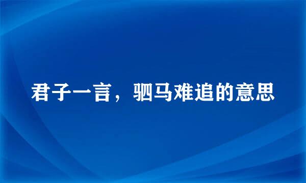 君子一言，驷马难追的意思