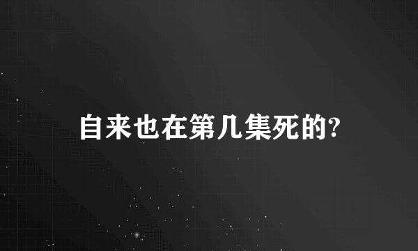 自来也在第几集死的?