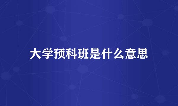 大学预科班是什么意思