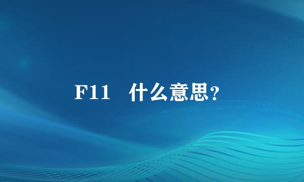 F11   什么意思？