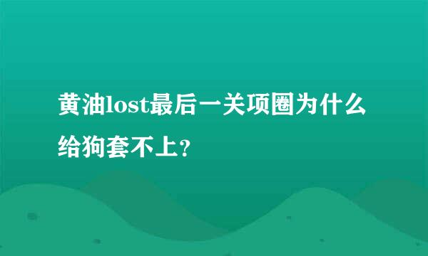 黄油lost最后一关项圈为什么给狗套不上？