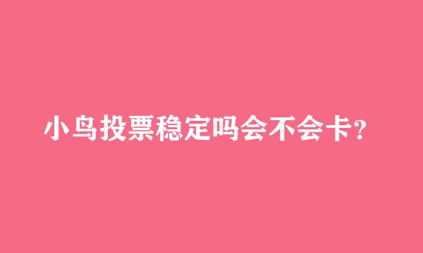 小鸟投票稳定吗会不会卡？