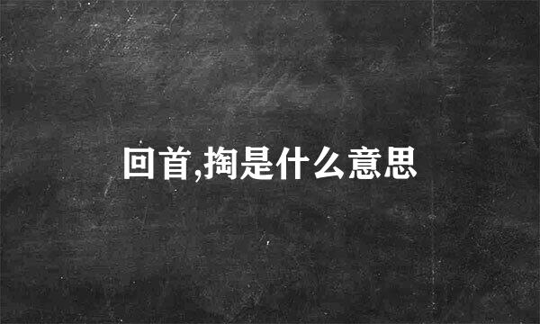 回首,掏是什么意思