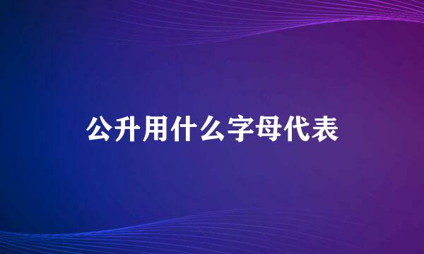 公升用什么字母代表