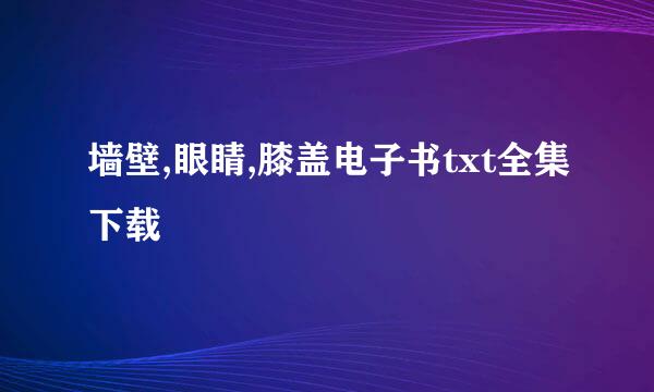 墙壁,眼睛,膝盖电子书txt全集下载