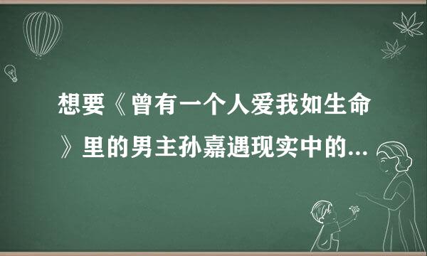 想要《曾有一个人爱我如生命》里的男主孙嘉遇现实中的原型照片？