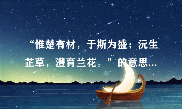 “惟楚有材，于斯为盛；沅生芷草，澧育兰花。”的意思是什么？