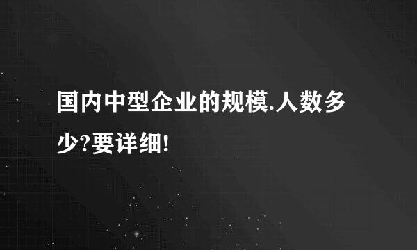 国内中型企业的规模.人数多少?要详细!