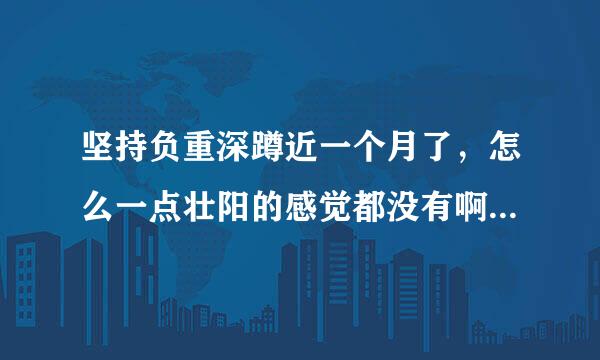 坚持负重深蹲近一个月了，怎么一点壮阳的感觉都没有啊？请有过亲身经历的朋友给点意见和指点，万分感谢！