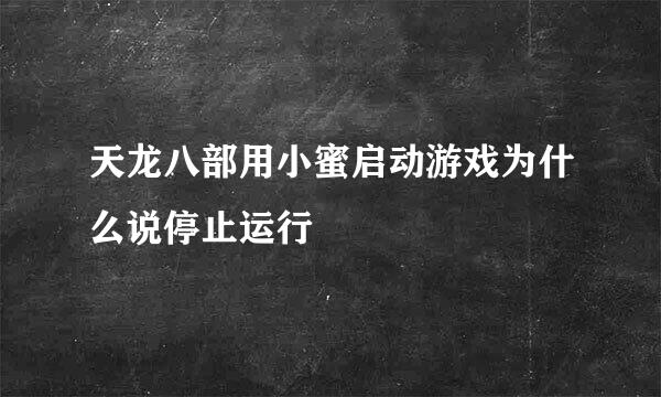 天龙八部用小蜜启动游戏为什么说停止运行