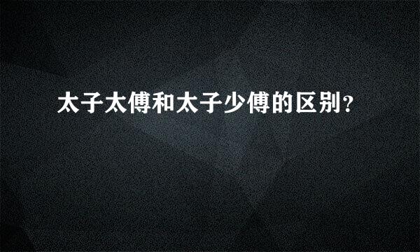 太子太傅和太子少傅的区别？