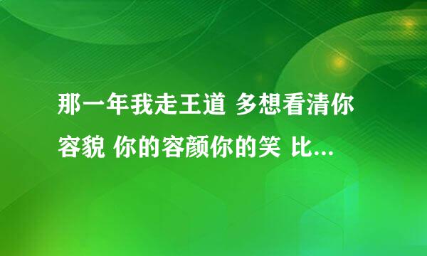 那一年我走王道 多想看清你容貌 你的容颜你的笑 比我心跳更重要 是什么