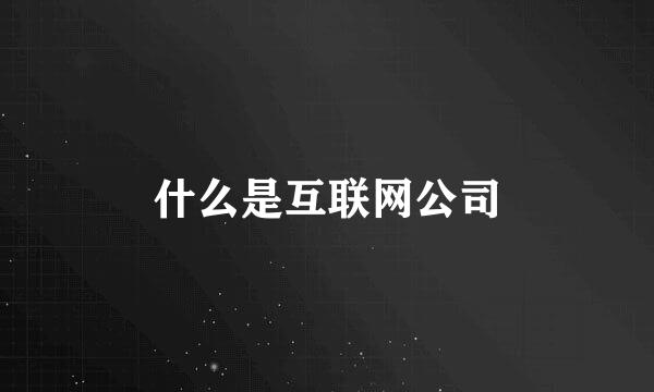 什么是互联网公司