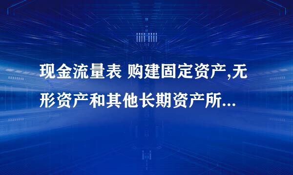 现金流量表 购建固定资产,无形资产和其他长期资产所支付的现金 如何确认？