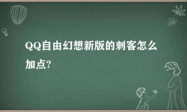 QQ自由幻想新版的刺客怎么加点?