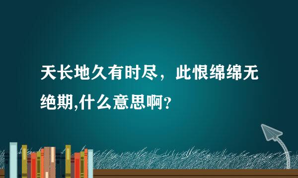 天长地久有时尽，此恨绵绵无绝期,什么意思啊？